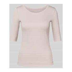 T-shirt van katoenmix met logo-applicatie