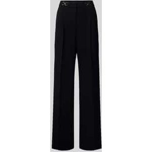 Wide leg stoffen broek met bandplooien, model 'luisa'