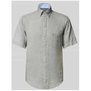 Regular fit vrijetijdsoverhemd van een mix van linnen en katoen