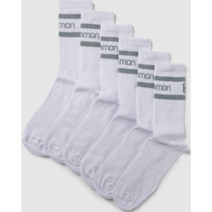 Sokken met labelprint in een set van 6 paar