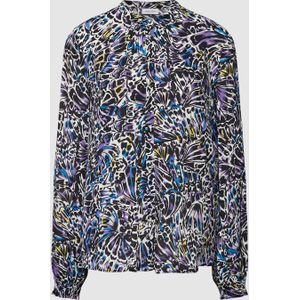 Blouse met all-over motief, model 'POWERED BLUE'
