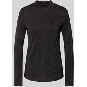 Shirt met lange mouwen van viscosemix met opstaande kraag