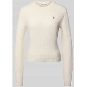 Nauwsluitende gebreide pullover met ronde hals