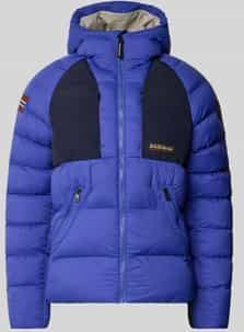 Regular fit gewatteerd jack met logopatch, model 'MOESA'