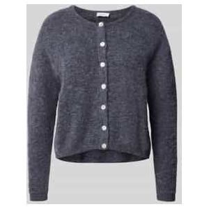 Gebreid jack van wolmix met ronde hals, model 'VITOW'