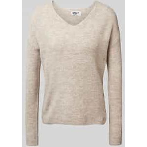 Regular fit gebreide pullover met V-hals, model 'CAMILLA'