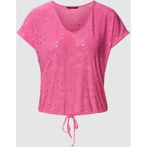 T-shirt met broderie anglaise, model 'CAMIL CAP'