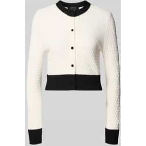 Gebreid jack van viscosemix met ronde hals