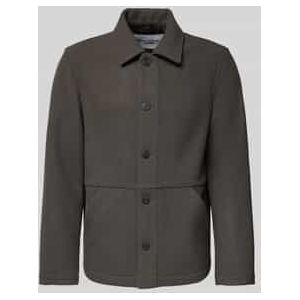 Marc O'Polo Denim - Wollen Jack - Regular Fit - Effen - Platte Kraag