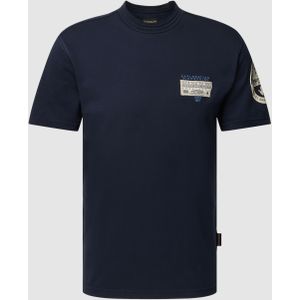 T-shirt met labelpatch, model 'AMUNDSEN'