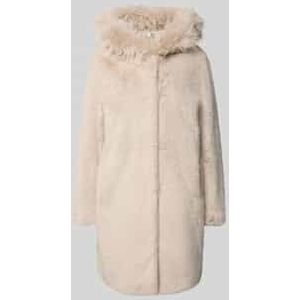 Regular fit lange jas van imitatiebont