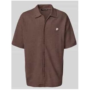 Regular fit vrijetijdsoverhemd met structuurmotief en labelstitching