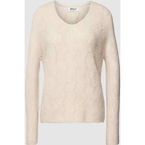 Gebreide pullover met golvende zoom, model 'EMILIA'