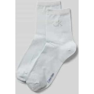 Calvin Klein - Huissokken - Blauw - 2-pack - Halfhoge Sokken met Shiny Logo