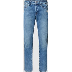 Skinny fit jeans met labelpatch, model 'James'