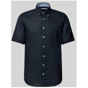 Regular fit vrijetijdsoverhemd van een mix van linnen en katoen