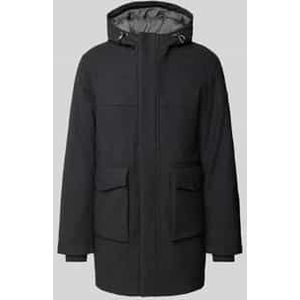 Relaxed fit parka van wolmix met capuchon