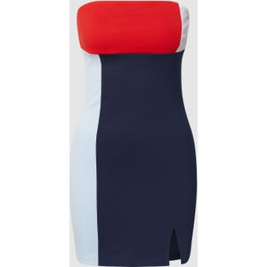 Strapless mini-jurk in colour-blocking-design
