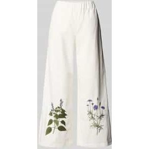 Wide leg stoffen broek met elastische band, model 'VOLANTE'