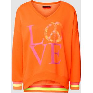 Sweatshirt met extra brede schouders en statementprint