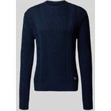 Tommy Jeans - Blauwe Kabeltrui - Heren - Katoen