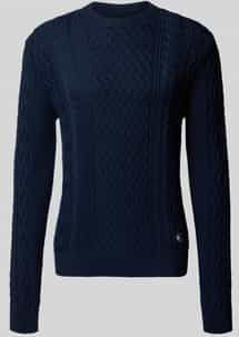 Tommy Jeans - Blauwe Kabeltrui - Heren - Katoen