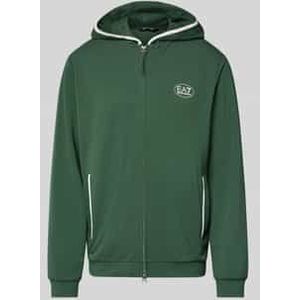 Sweatjack met logo en tweewegsritssluiting