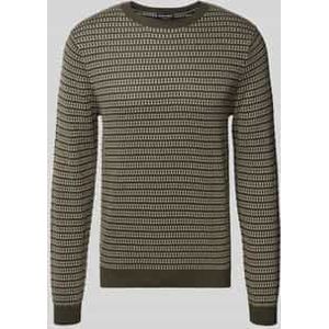 Gebreide pullover met ribboorden