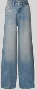 Loose fit jeans van zuiver katoen met strass-steentjes, model 'HOPE'