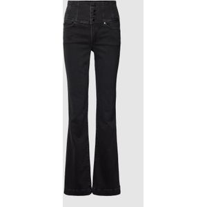 High waist jeans met brede band