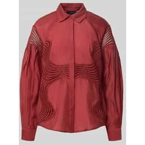 Blouse met gehaakt kant en overhemdkraag, model 'MOLLY'