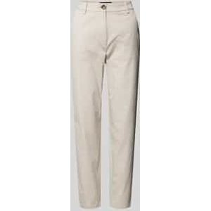 Tapered leg chino met knoop in hoornlook, model 'CHRISTY'