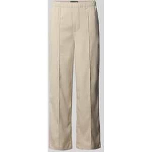 Wide leg stoffen broek met vaste persplooien, model 'Belds'