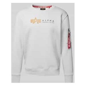 Sweatshirt met labelprint en ritszak