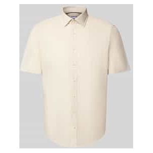 Slim fit linnen overhemd met knoopsluiting