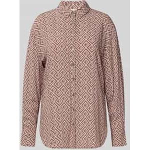 Regular fit overhemdblouse van viscose met grafisch motief