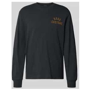 Regular fit shirt met lange mouwen en logostitching, model 'Engineer'