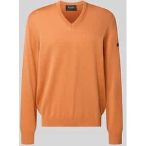 Gebreide pullover van scheerwol met V-hals