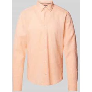 Slim fit vrijetijdsoverhemd van een mix van linnen en katoen