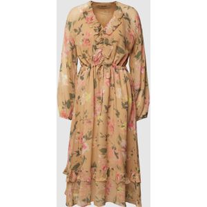 Knielange jurk van viscose met bloemenmotief, model 'SABELLA'