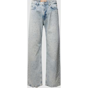 Jeans in used-look met strass-steentjes