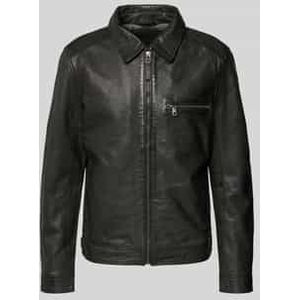 Leren jack met ritssluiting, model 'Vintage Short'