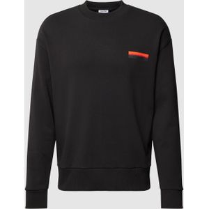 Comfort fit sweatshirt van katoen met labeldetail