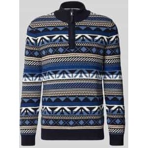 OLYMP Level Five - Gebreide Pullover - Katoen - Opstaande Kraag