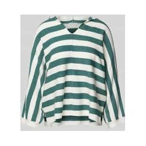 TOM TAILOR - Damespullover - Streepmotief - Katoenmix met Lyocell - V-hals - 3/4-mouw