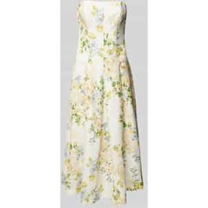 Linnen cocktailjurk in off shoulder-design