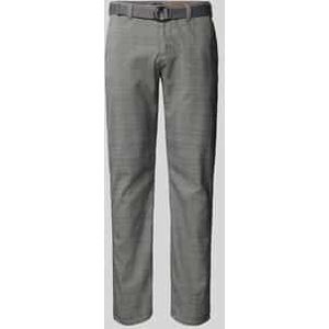 Straight fit stoffen broek met riem