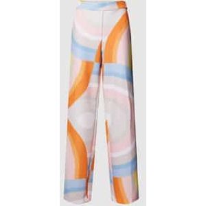 Straight leg stoffen broek met all-over print