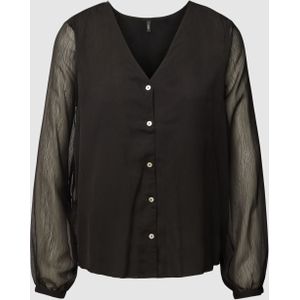 Blouse met V-hals, model 'LUNA'