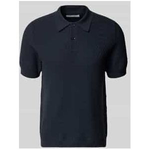 Gebreid shirt met polokraag en knoopsluiting